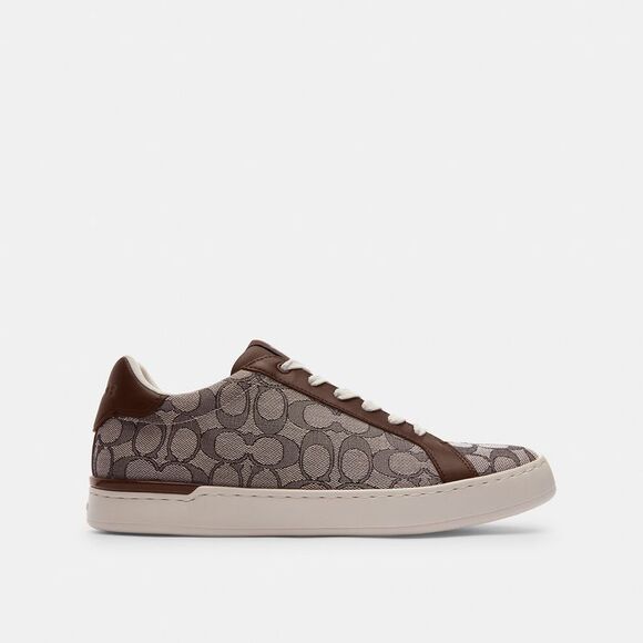 NWT Coach Outlet Clip Low Top Sneaker In Signature Jacquard - Picture 2 of 6